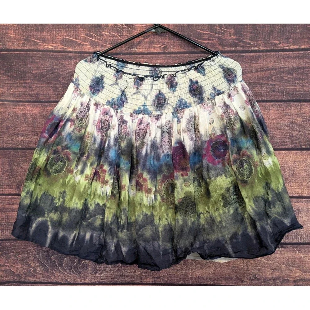 Tie Dye Boho Fairy Skirt 100% cotton‎ lined Size Juniors Med festival Candies